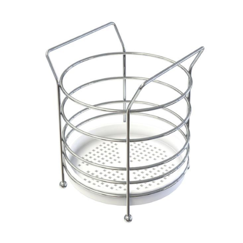 [ST622] PORTA CUBIERTOS REDONDO CON FONDO PLASTICO - BLANCO