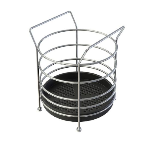 [ST622-P] PORTA CUBIERTOS REDONDO CON FONDO PLASTICO - NEGRO