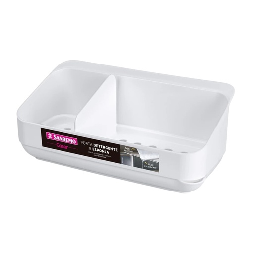 [SR1322] SOPORTE P/DETERGENTE Y ESPONJA BLANCO