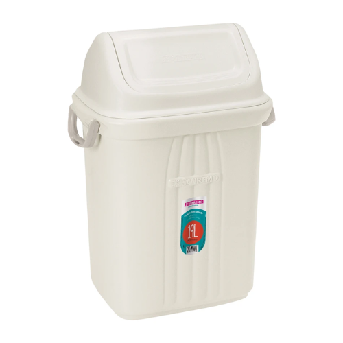 [279] BASURERO CON TAPA VAIVEN DE 19lts - BEIGE