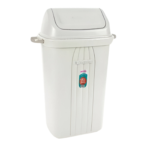 [285] BASURERO CON TAPA VAIVEN DE 105lts - BEIGE