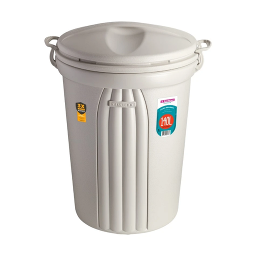 [295] BASURERO CON TAPA VAIVÉN DE 140lts - BEIGE