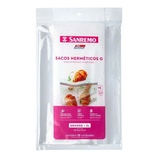 [SR374] BOLSA HERMETICA C/CIERRE DOBLE 3L (10un)