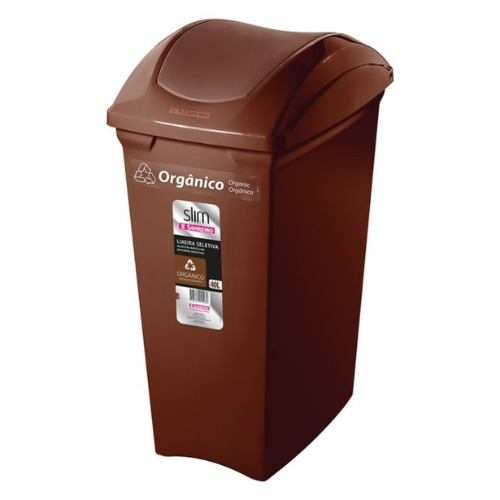 [SR64/25] BASURERO CON TAPA VAIVEN DE 40lts MARRÓN