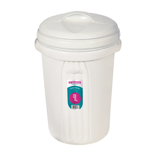 [286] BASURERO CON TAPA DE 9lts - BEIGE