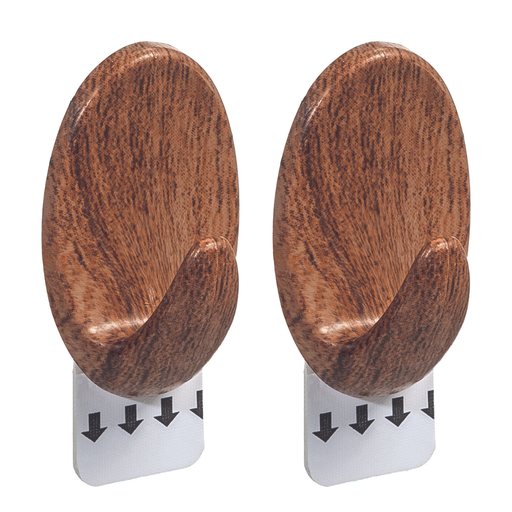 [OR30132] *GANCHO OVAL MADERA C/ADHESIVO M x2