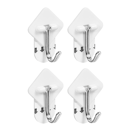 [OR30811] GANCHO MULTIUSO BLANCO C/ADHESIVO x4