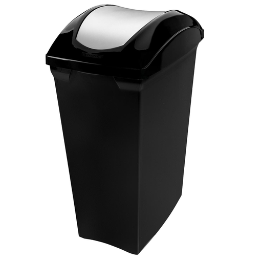 [SR62] BASURERO CON TAPA VAIVÉN DE 15lts NEGRO