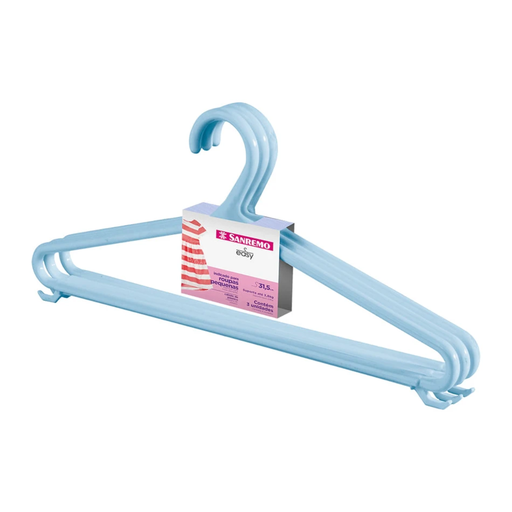 [PR9107/310] *PERCHA PLASTICA INFANTIL PACK X3 CELESTE