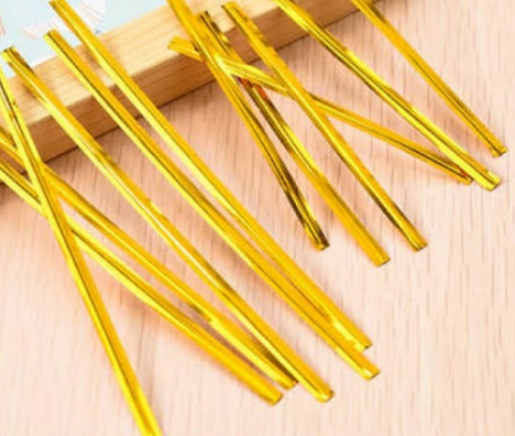 [027-CB250] Cierre bolsas dorados 250 unid.